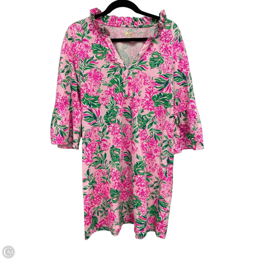 Dress Designer By Lilly Pulitzer In Green & Pink, Size: L