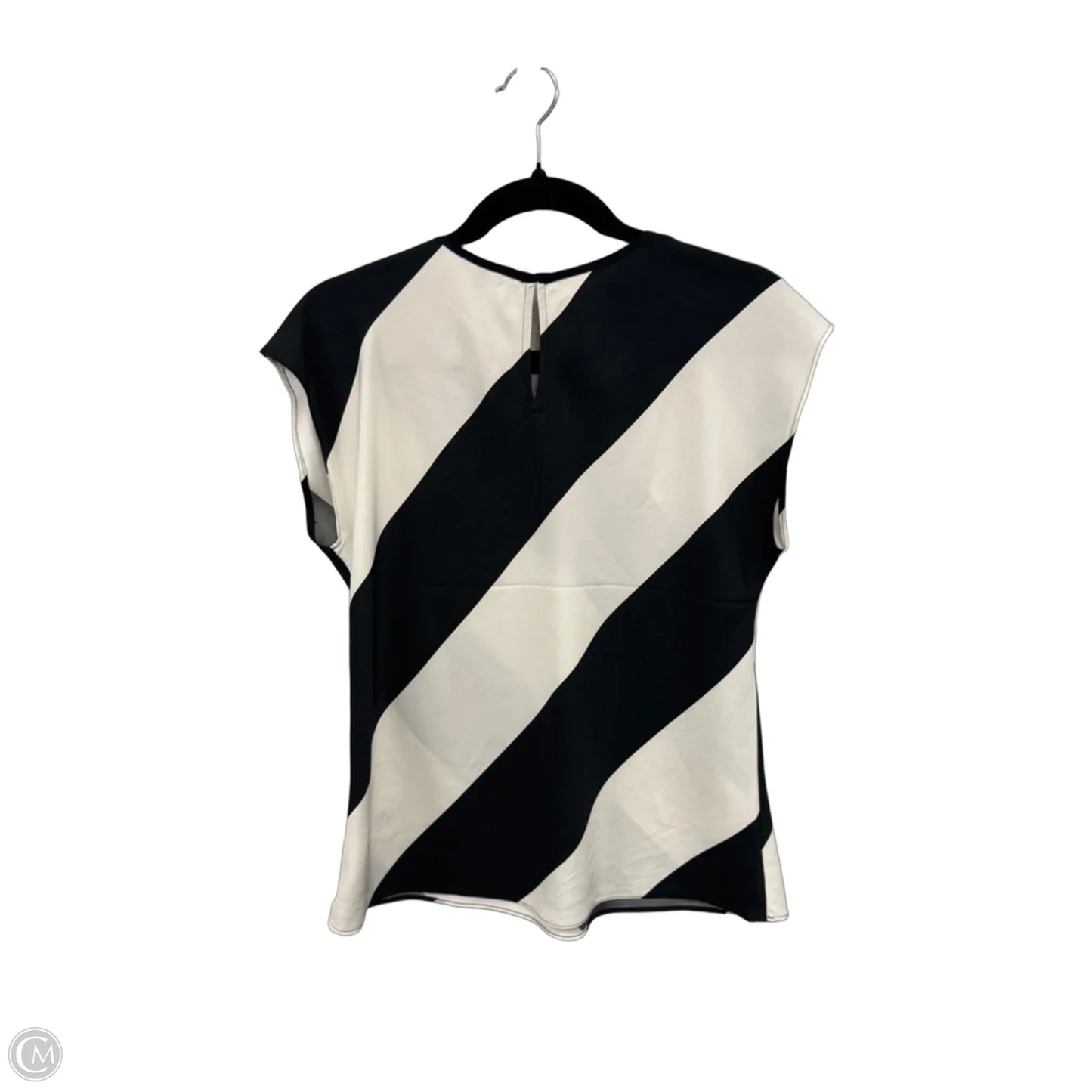 Top Short Sleeve By Express In Black & Cream, Size: S