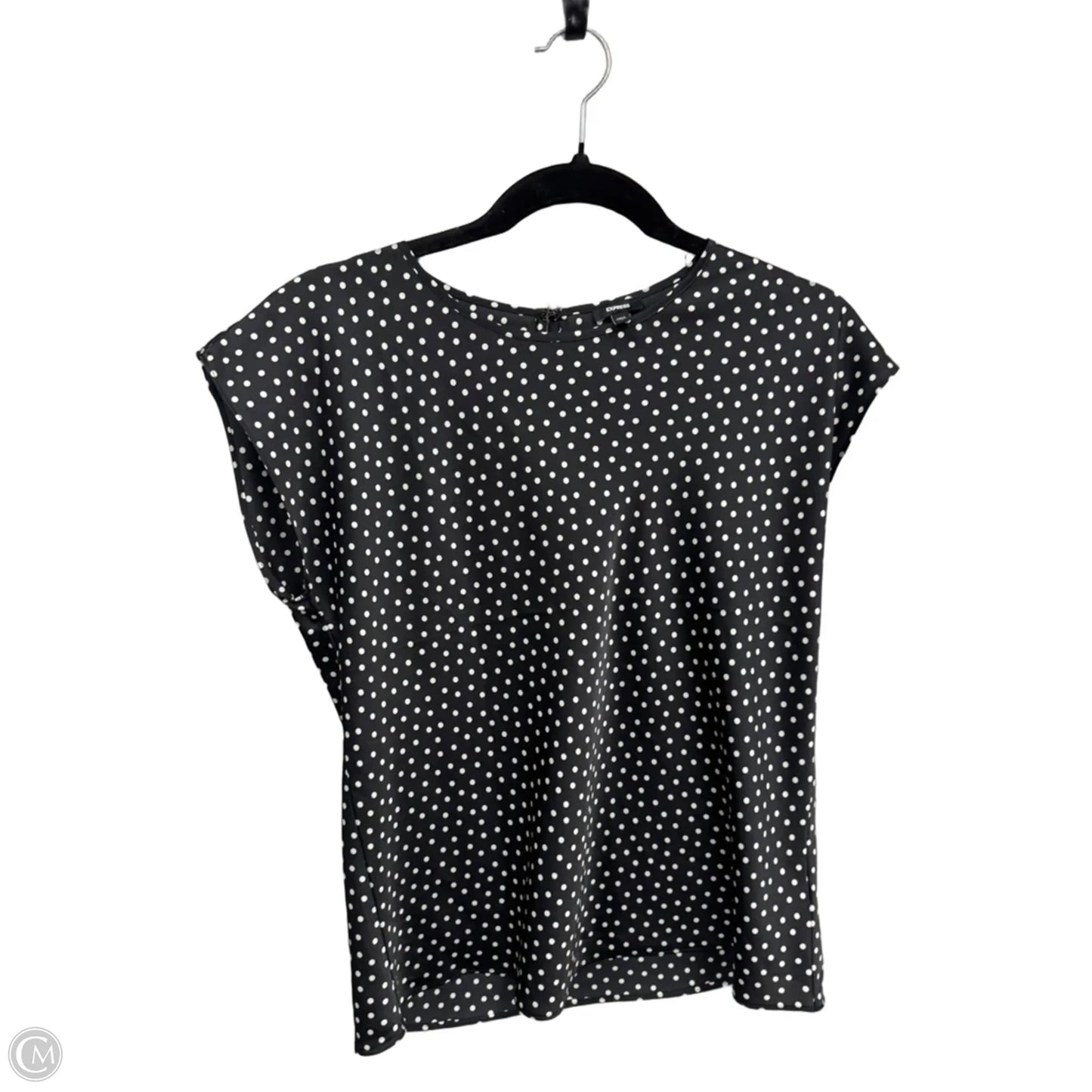 Top Short Sleeve By Express In Polkadot Pattern, Size: S