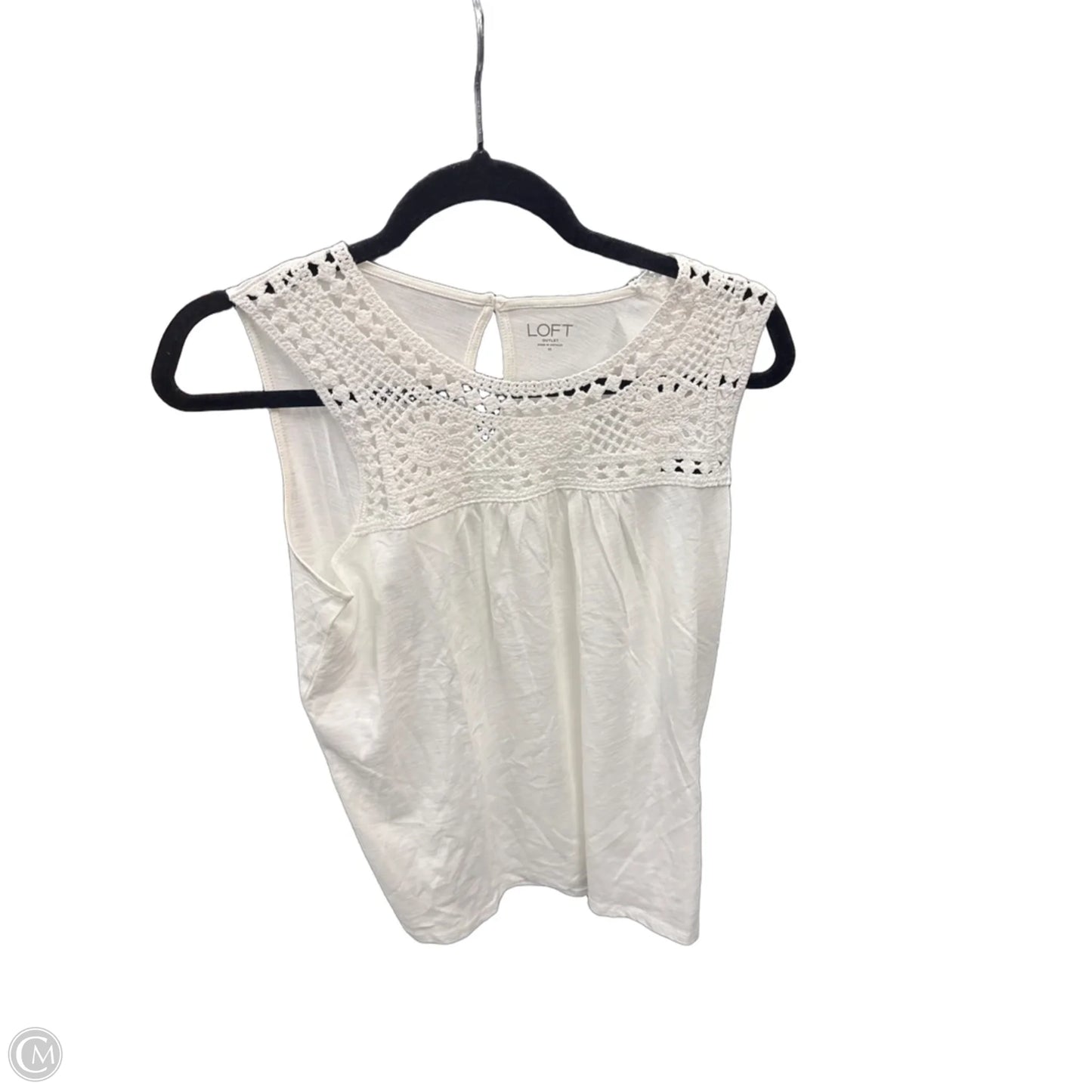 Top Sleeveless By Loft In Cream, Size: M