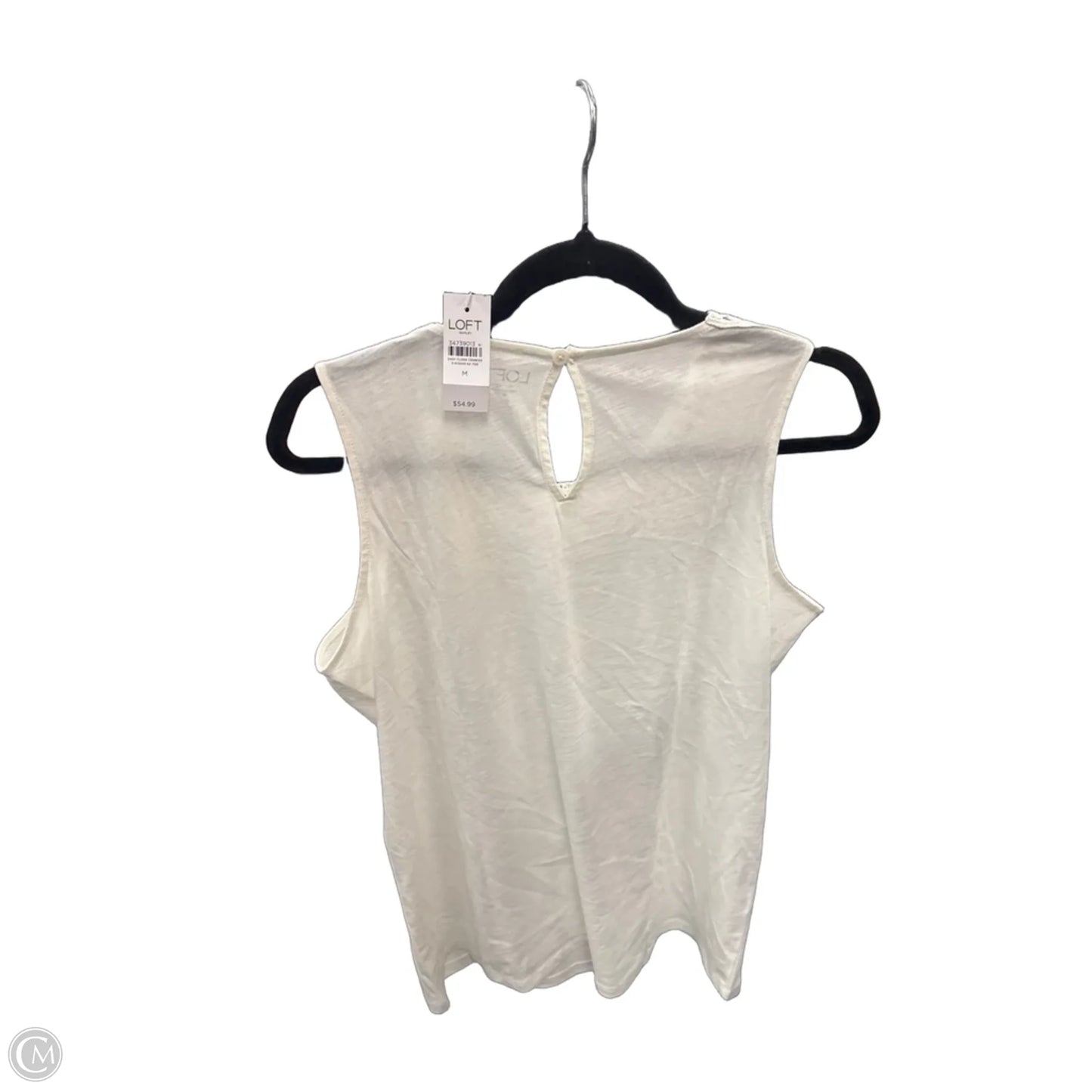Top Sleeveless By Loft In Cream, Size: M