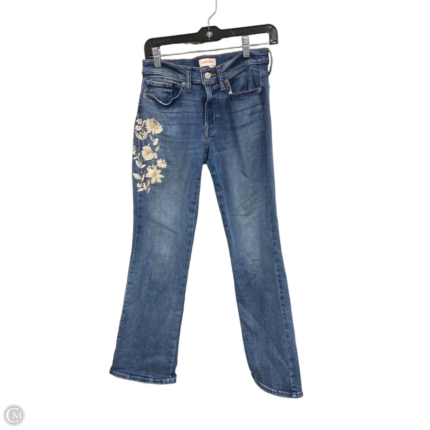 Jeans Flared By Lucky Brand In Blue & Cream, Size: 4