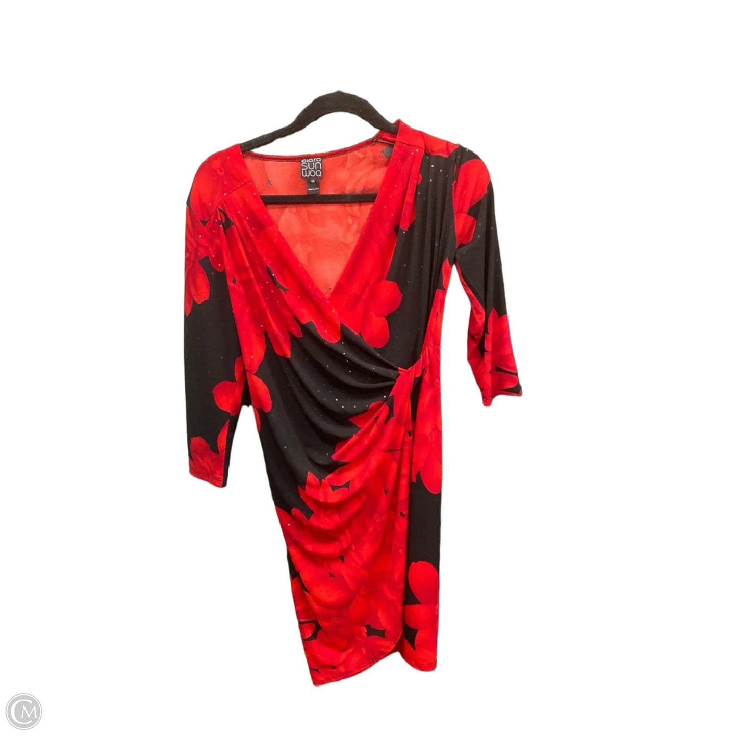 Dress Casual Midi By Clara Sun Woo In Black & Red, Size: Xs