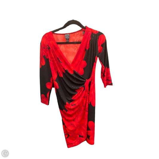 Dress Casual Midi By Clara Sun Woo In Black & Red, Size: Xs