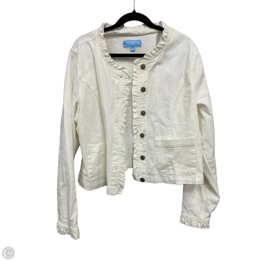 Jacket Denim By Draper James In Cream, Size: Xxl