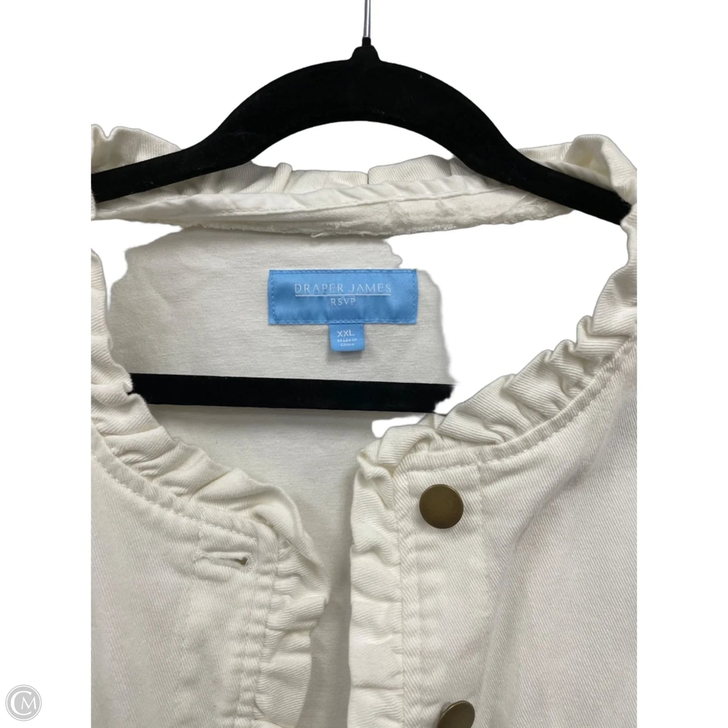 Jacket Denim By Draper James In Cream, Size: Xxl