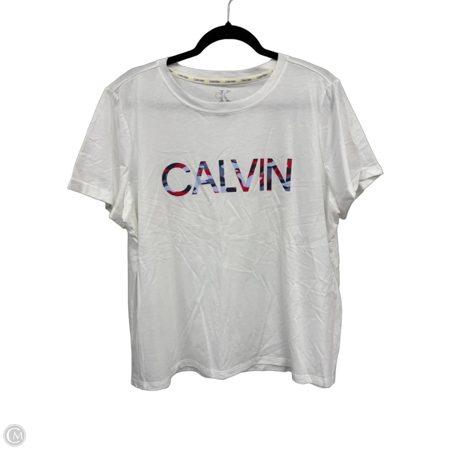 Top Short Sleeve Basic By Calvin Klein In White, Size: Xxl