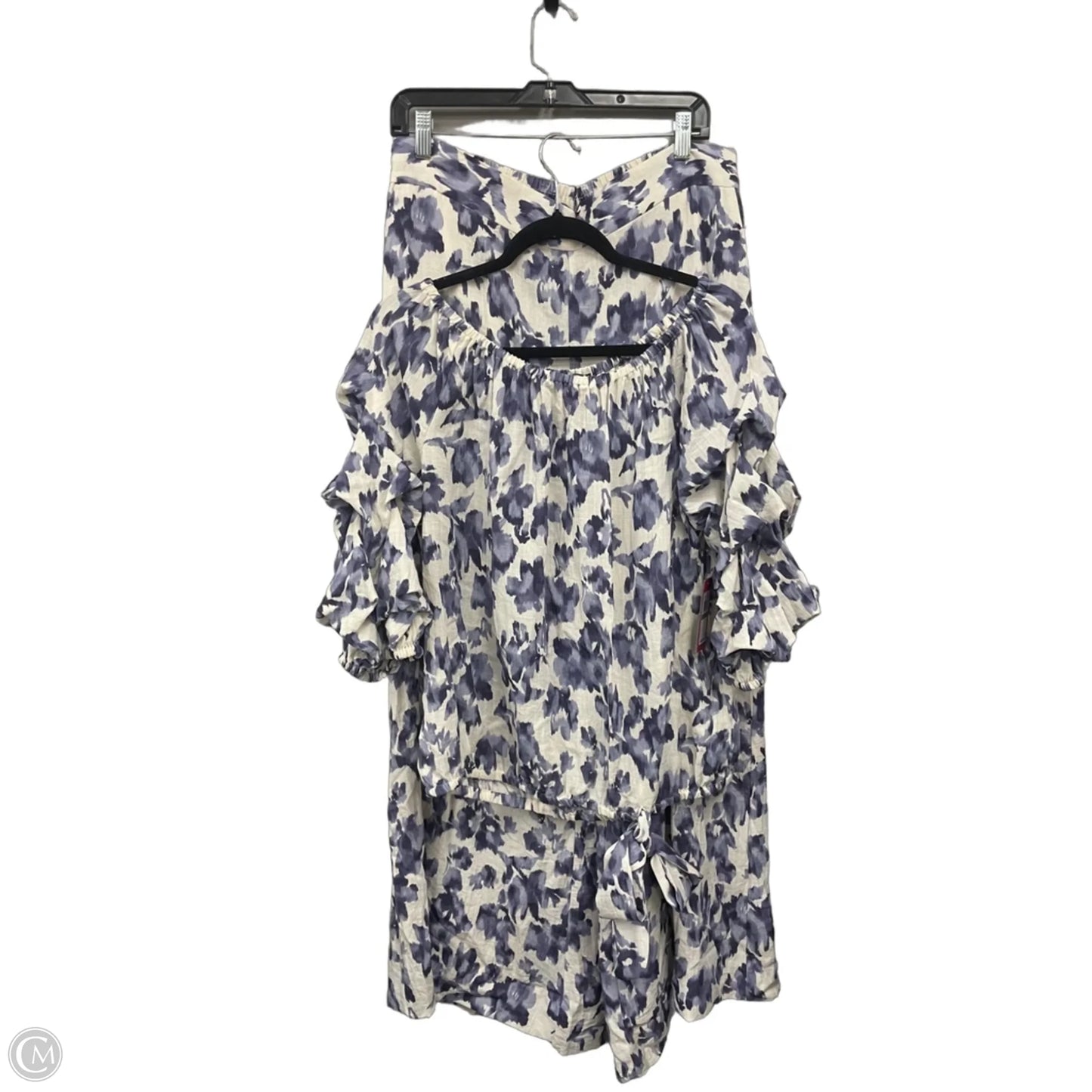 Pants Set 2pc By Vince Camuto In Blue & Cream, Size: L
