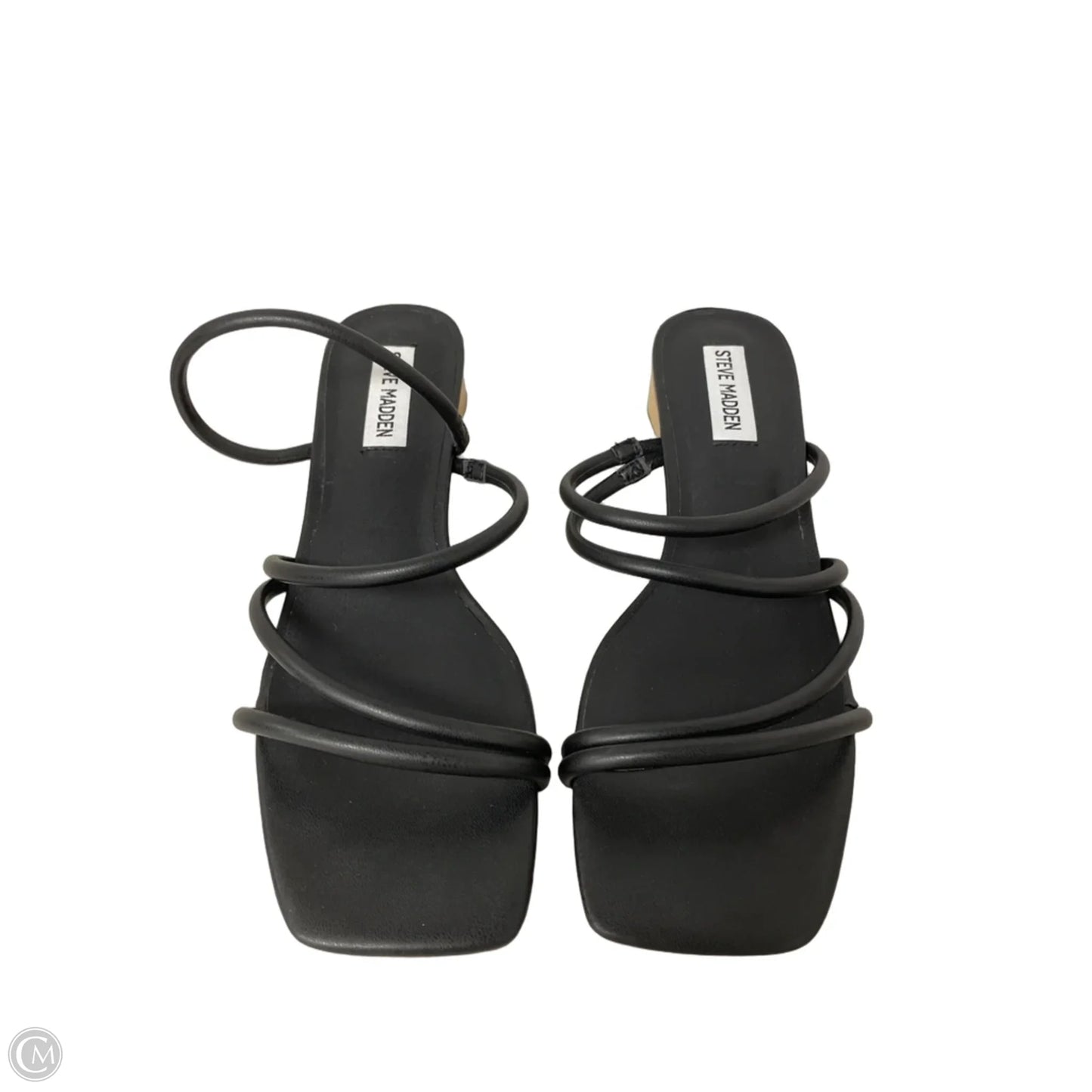 Sandals Heels Block By Steve Madden In Black, Size: 8.5