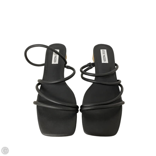 Sandals Heels Block By Steve Madden In Black, Size: 8.5