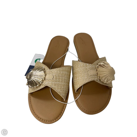 Sandals Flats By Universal Thread In Gold & Tan, Size: 10