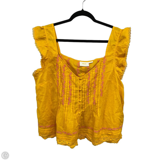 Top Sleeveless By Maeve In Gold & Pink, Size: Xl