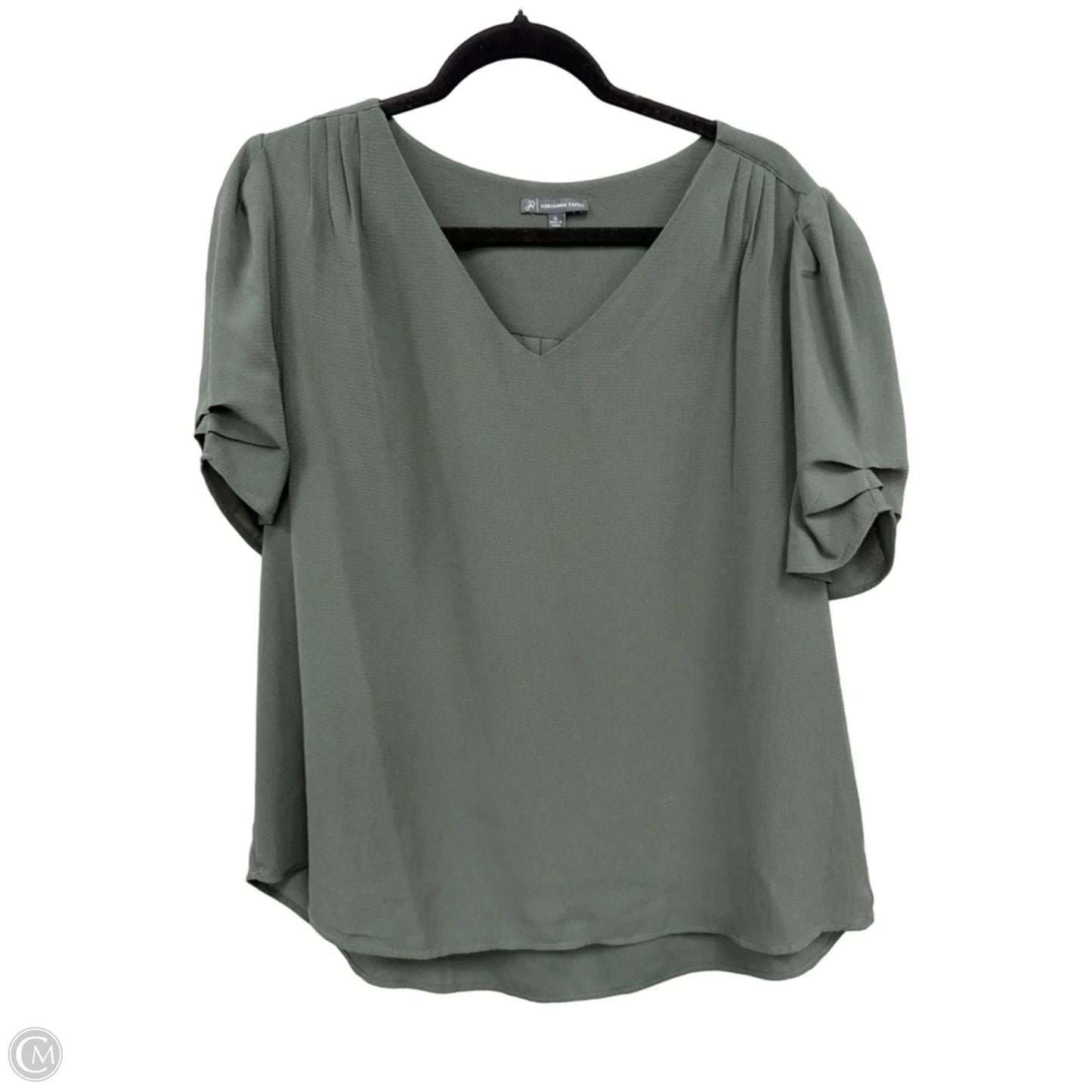 Top Short Sleeve By Adrianna Papell In Green, Size: Xl