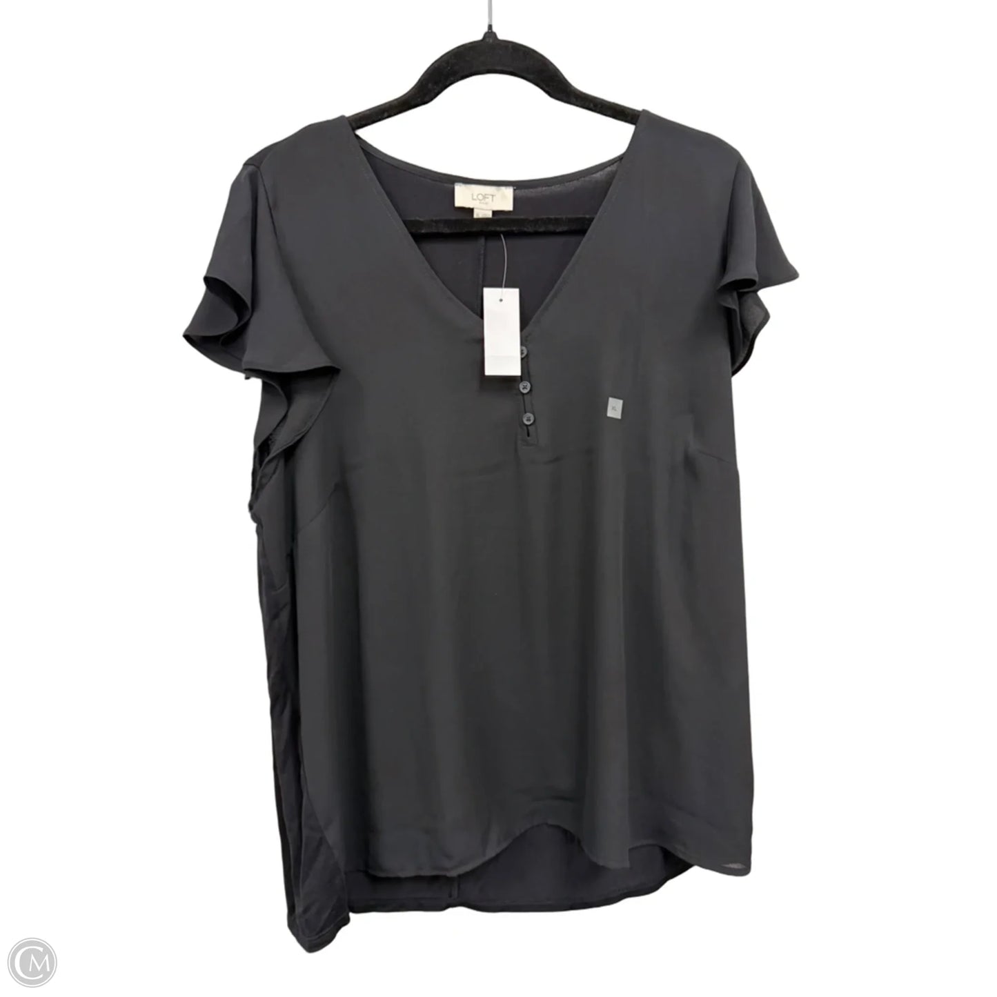 Top Short Sleeve By Loft In Black, Size: Xl