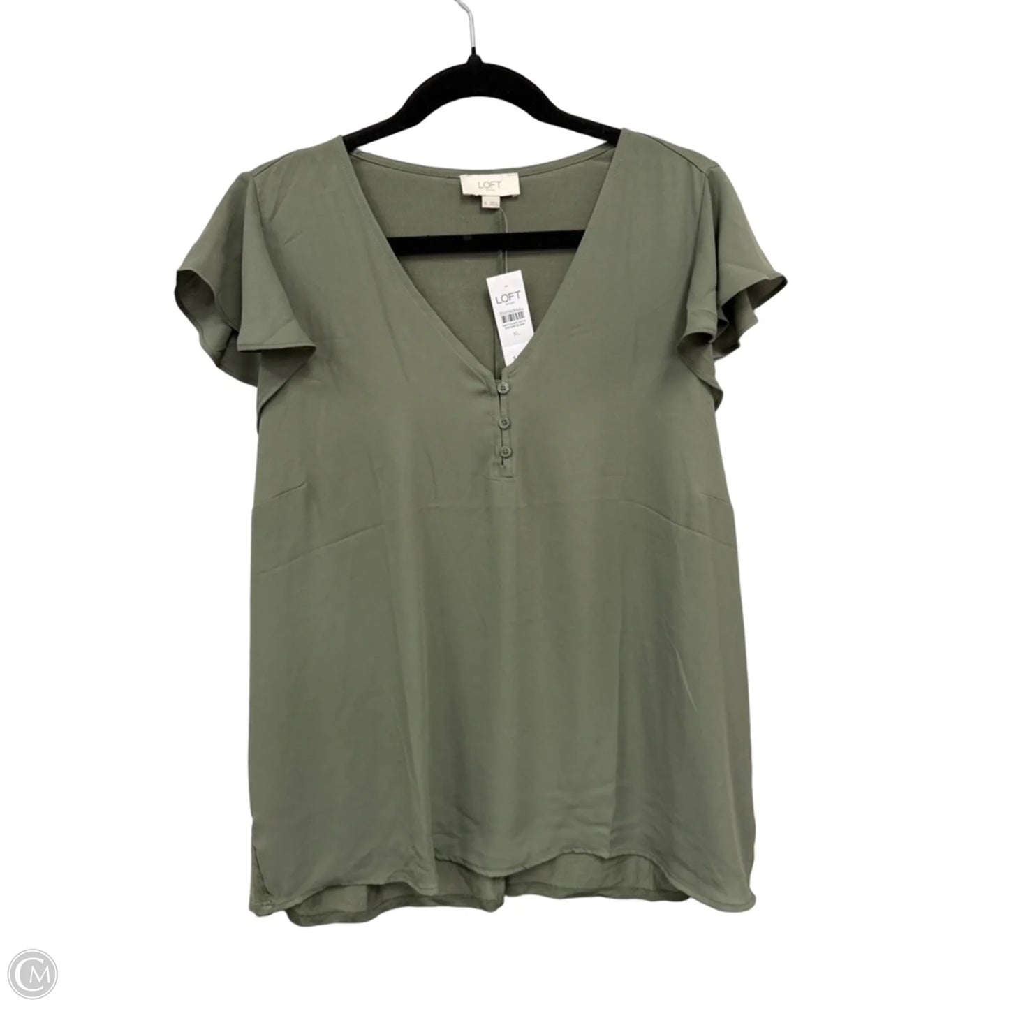 Top Short Sleeve By Loft In Green, Size: Xl