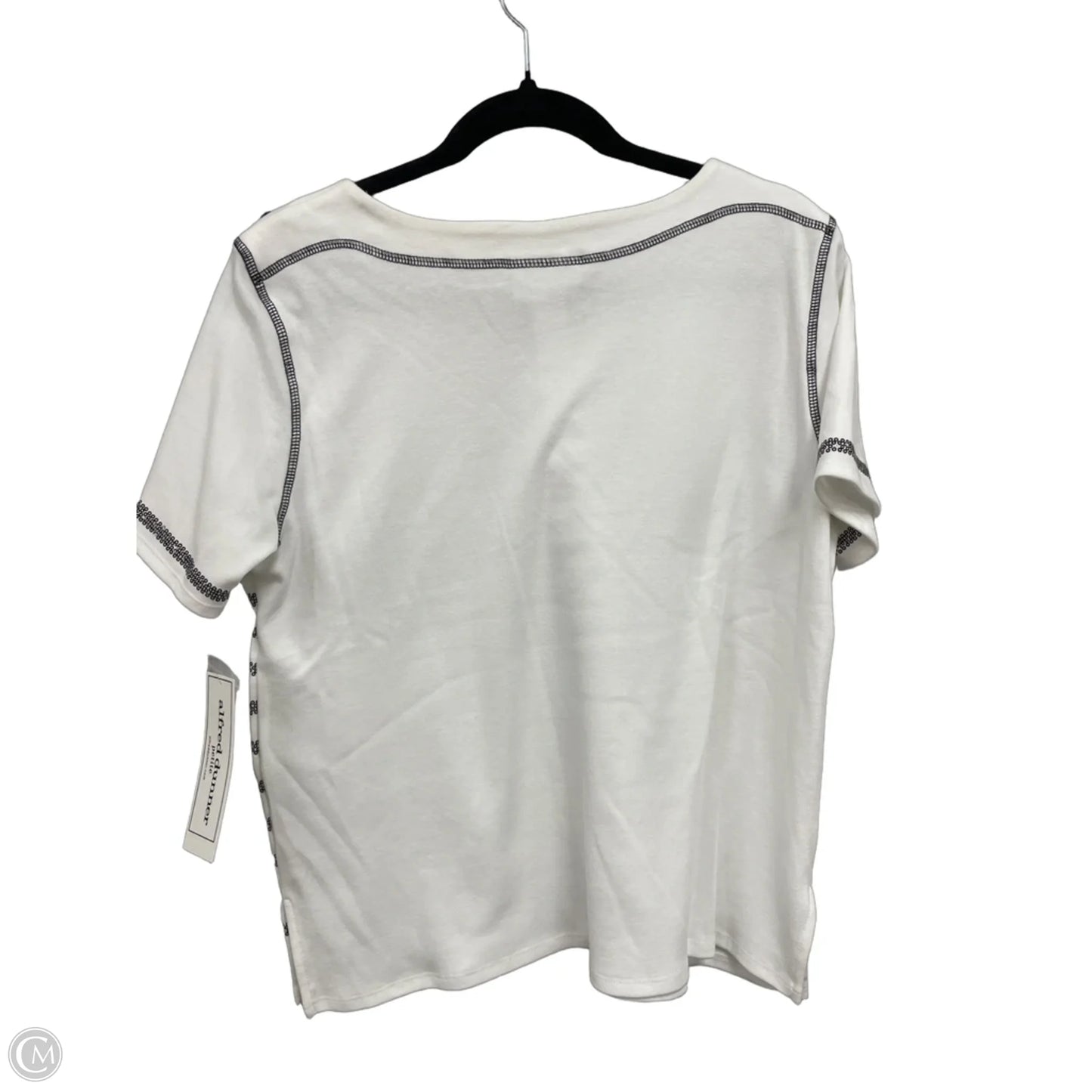 Top Short Sleeve By Alfred Dunner In Black & White, Size: Mp