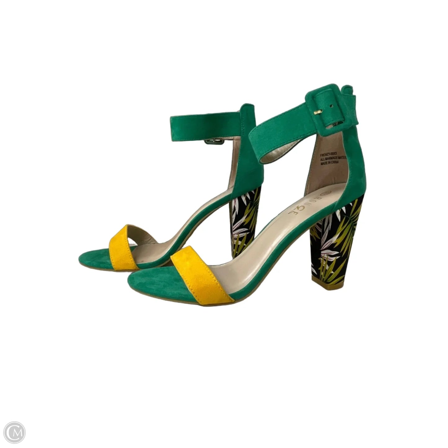 Shoes Heels Stiletto By Rouge In Green & Yellow, Size: 10