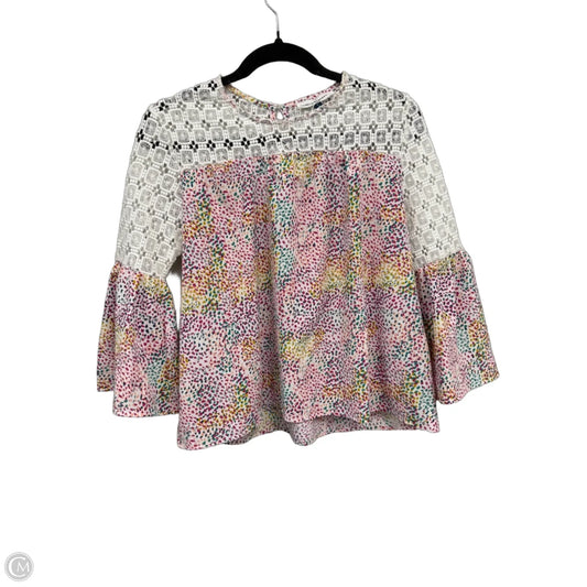 Top 3/4 Sleeve By Michelle Mcdowell In Pink & White, Size: S