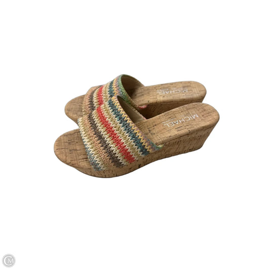 Sandals Heels Wedge By Michael Shannon In Multi-colored, Size: 5.5