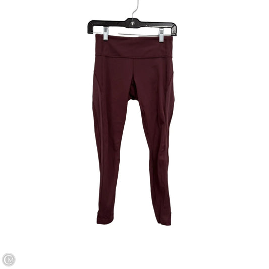 Athletic Leggings By Lululemon In Maroon, Size: 4