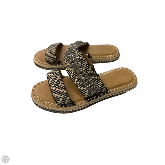 Sandals Flats By Crown Vintage In Black & Tan, Size: 8