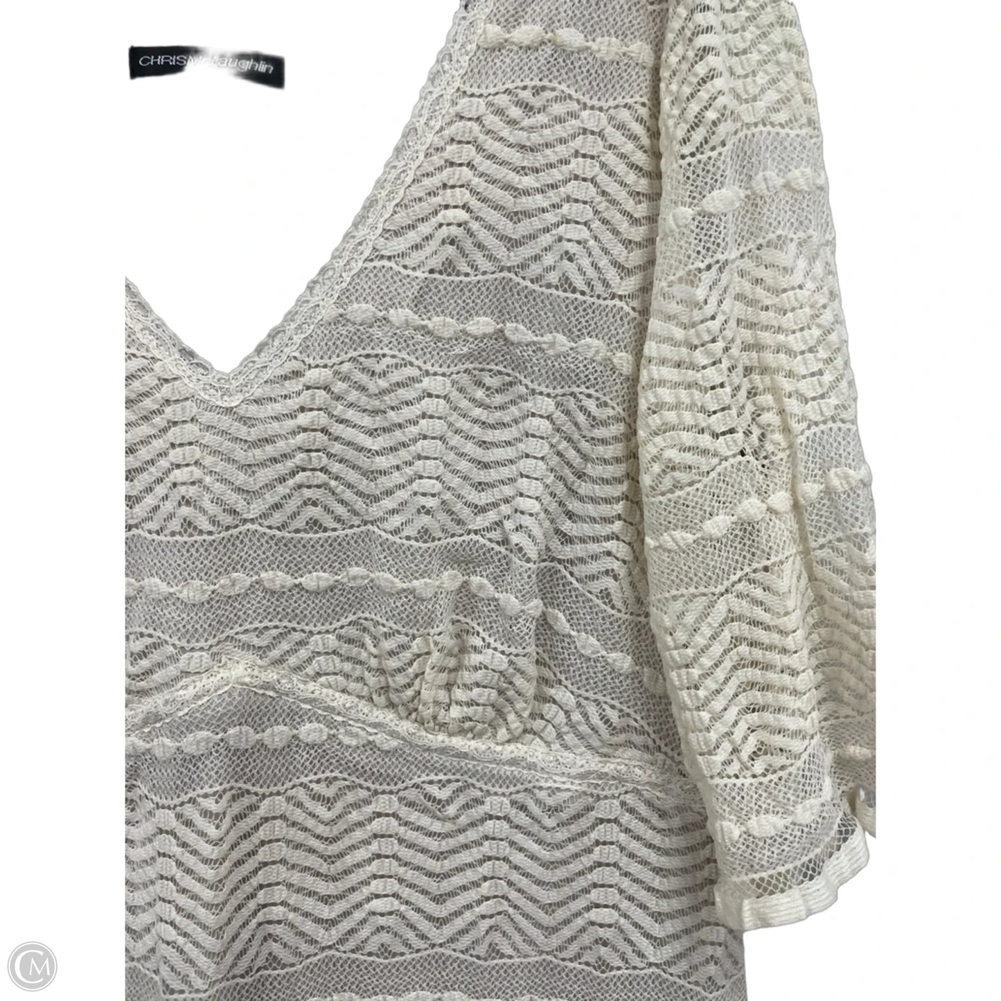 Dress Casual Midi By Chris Mclaughlin In Cream, Size: 18