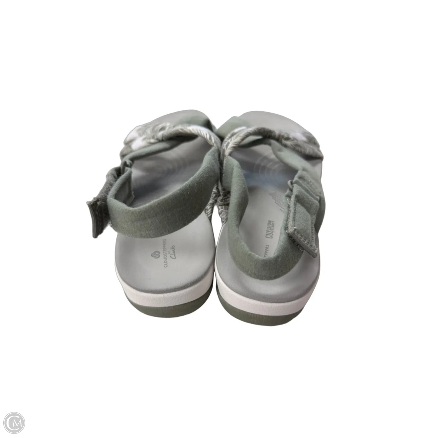 Sandals Heels Platform By Clarks In Green & White, Size: 6.5