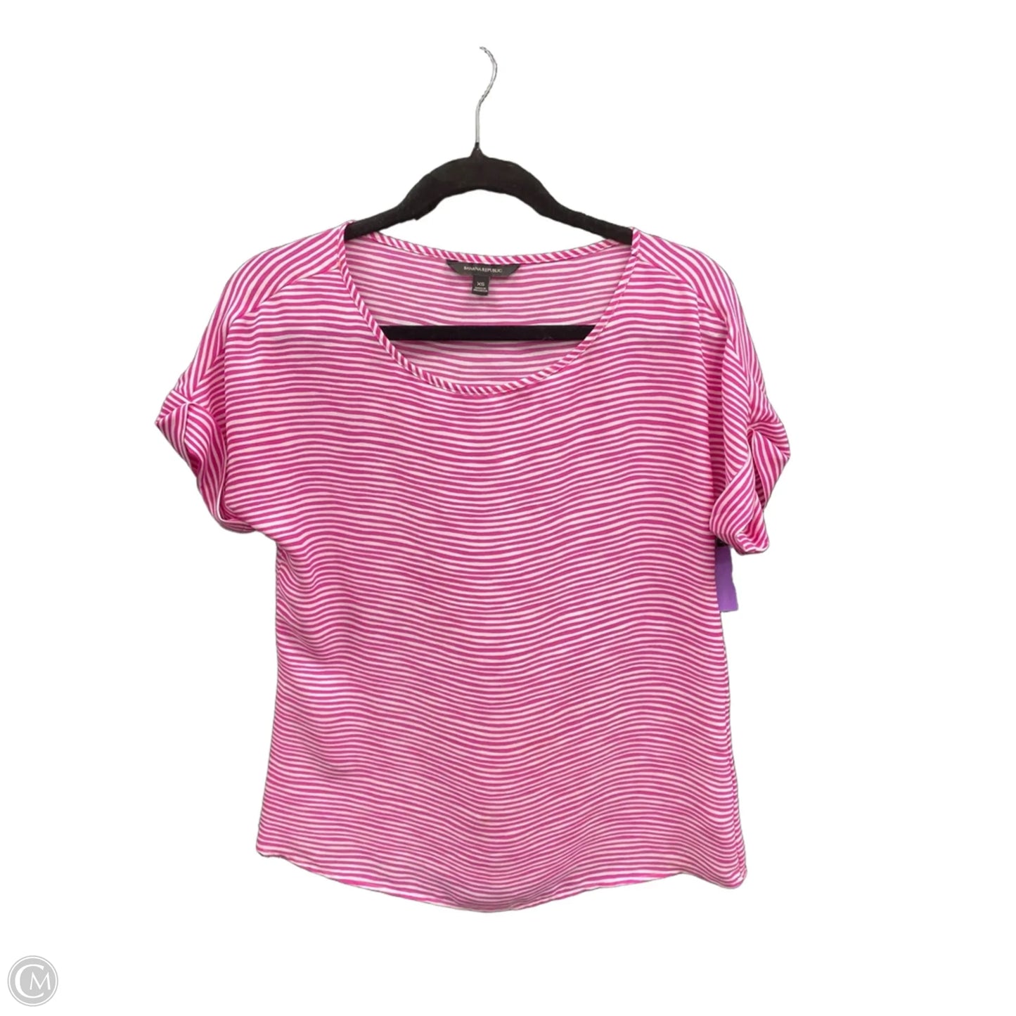 Top Short Sleeve By Banana Republic In Striped Pattern, Size: Xs