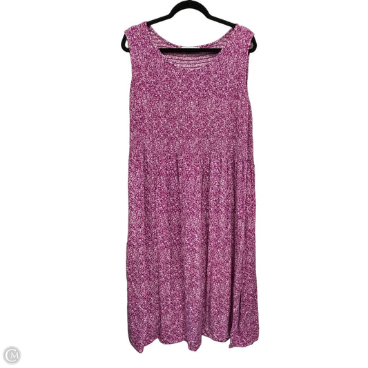 Dress Casual Midi By Croft And Barrow In Purple & White, Size: 2x