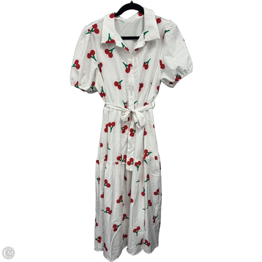 Dress Casual Midi By Shein In Red & White, Size: Xl