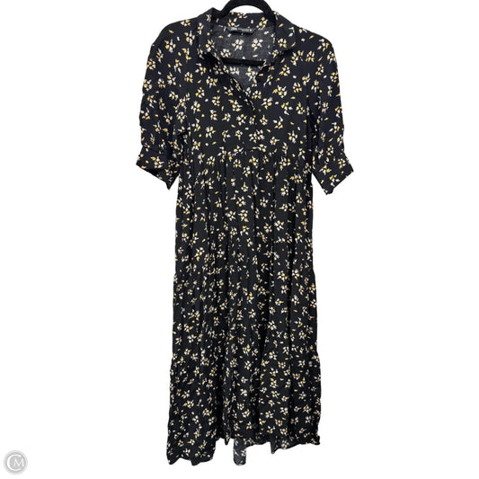 Dress Casual Midi By Zara In Floral Print, Size: Xs