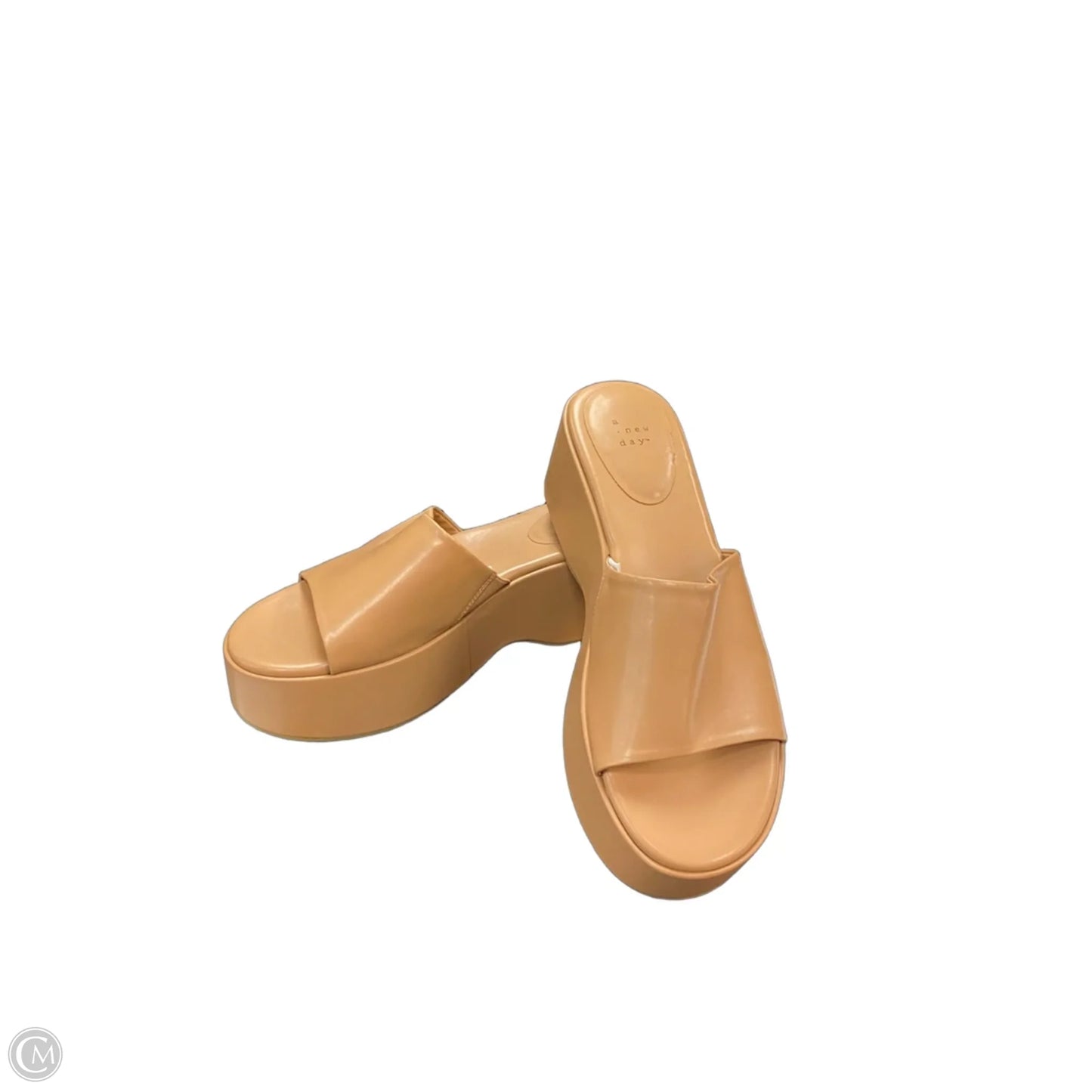 Sandals Heels Platform By A New Day In Tan, Size: 11