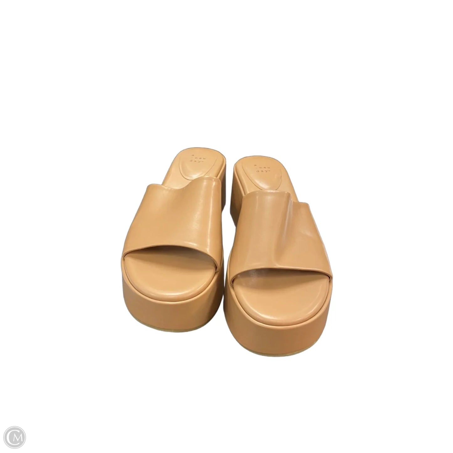 Sandals Heels Platform By A New Day In Tan, Size: 11