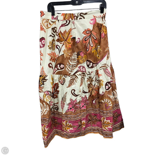 Skirt Maxi By Clothes Mentor In Cream & Orange, Size: M