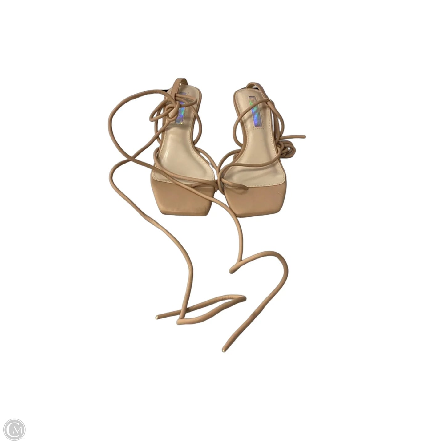 Sandals Heels Kitten By Liliana In Tan, Size: 5.5