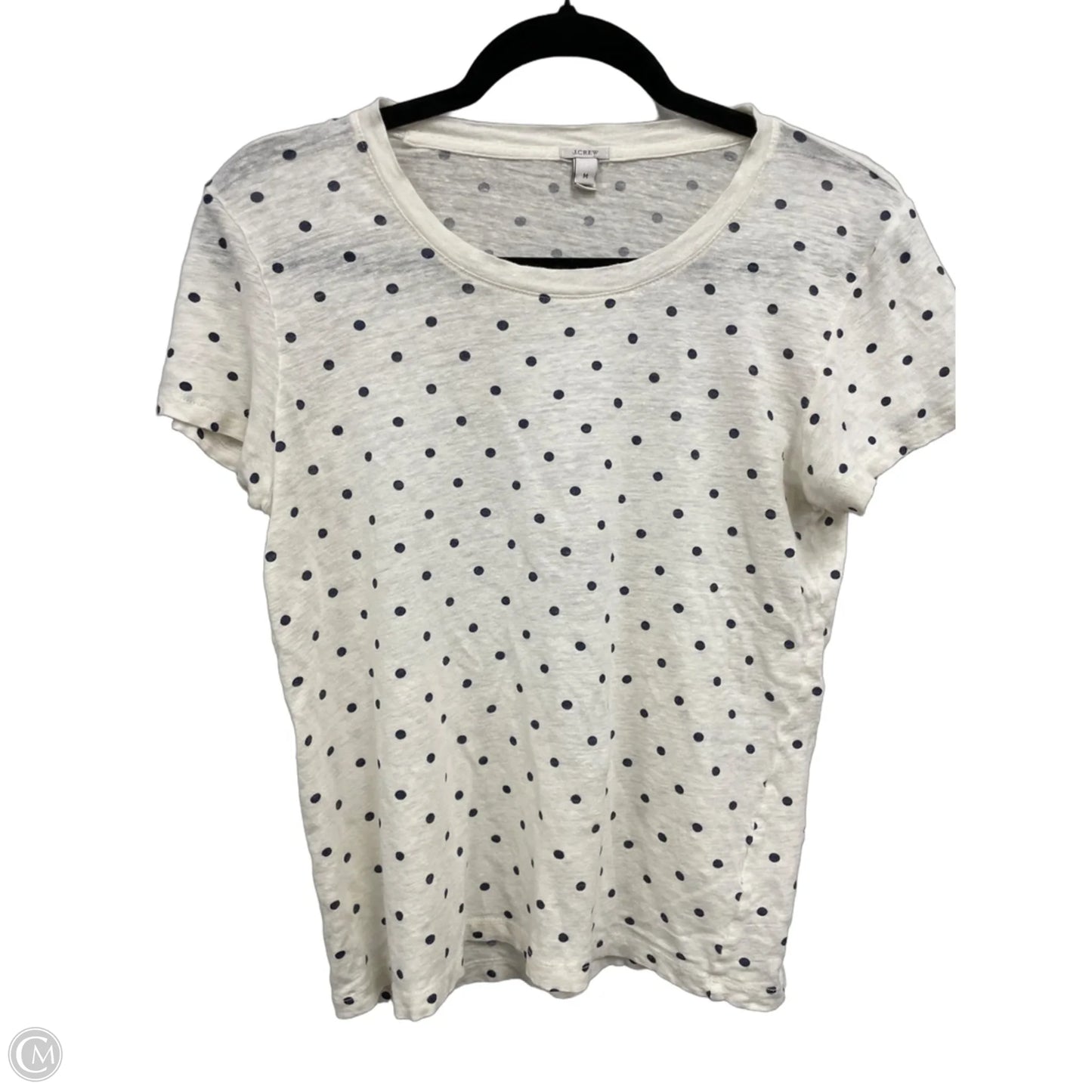Top Short Sleeve By J. Crew In Polkadot Pattern, Size: M