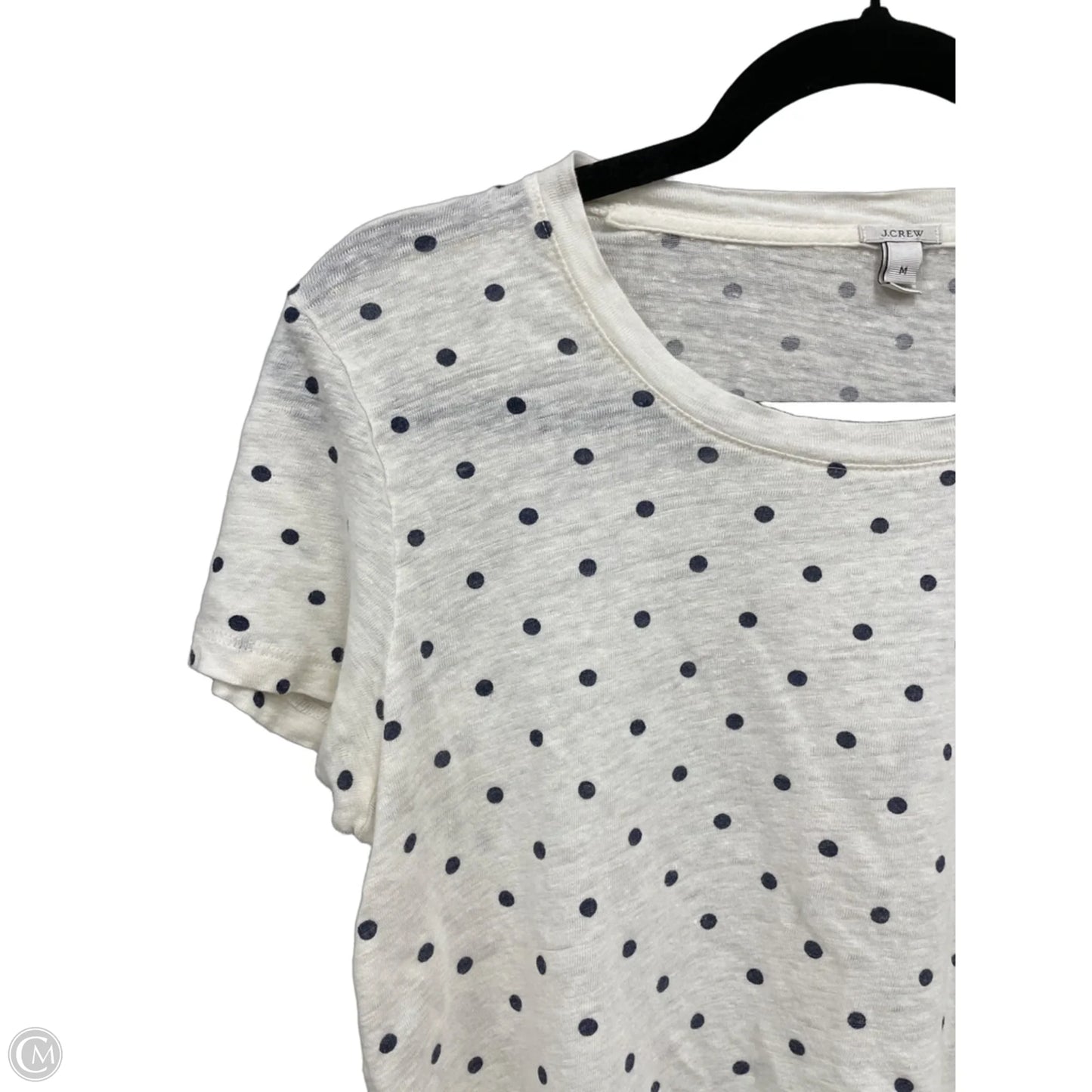 Top Short Sleeve By J. Crew In Polkadot Pattern, Size: M