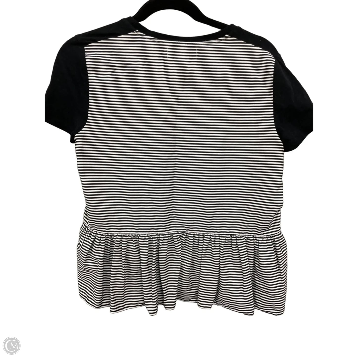 Top Short Sleeve Designer By Kate Spade In Black & White, Size: S
