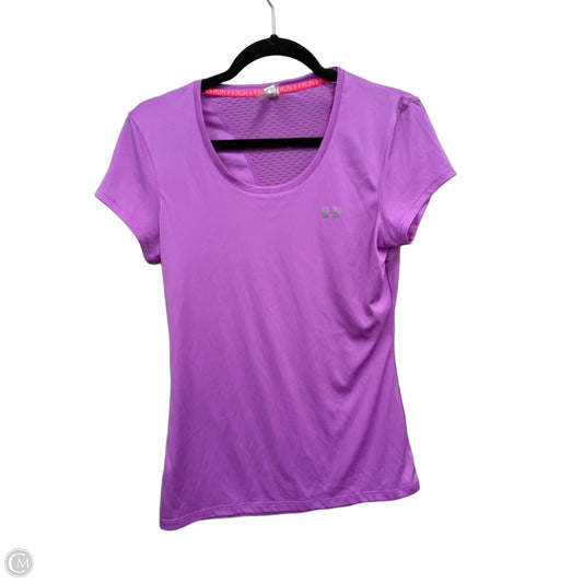 Athletic Top Short Sleeve By Under Armour In Purple, Size: S