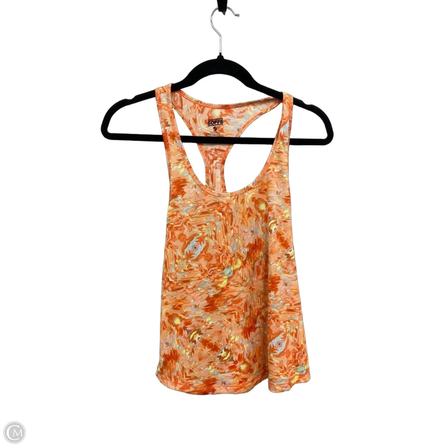 Athletic Tank Top By Soffe In Orange & Yellow, Size: M