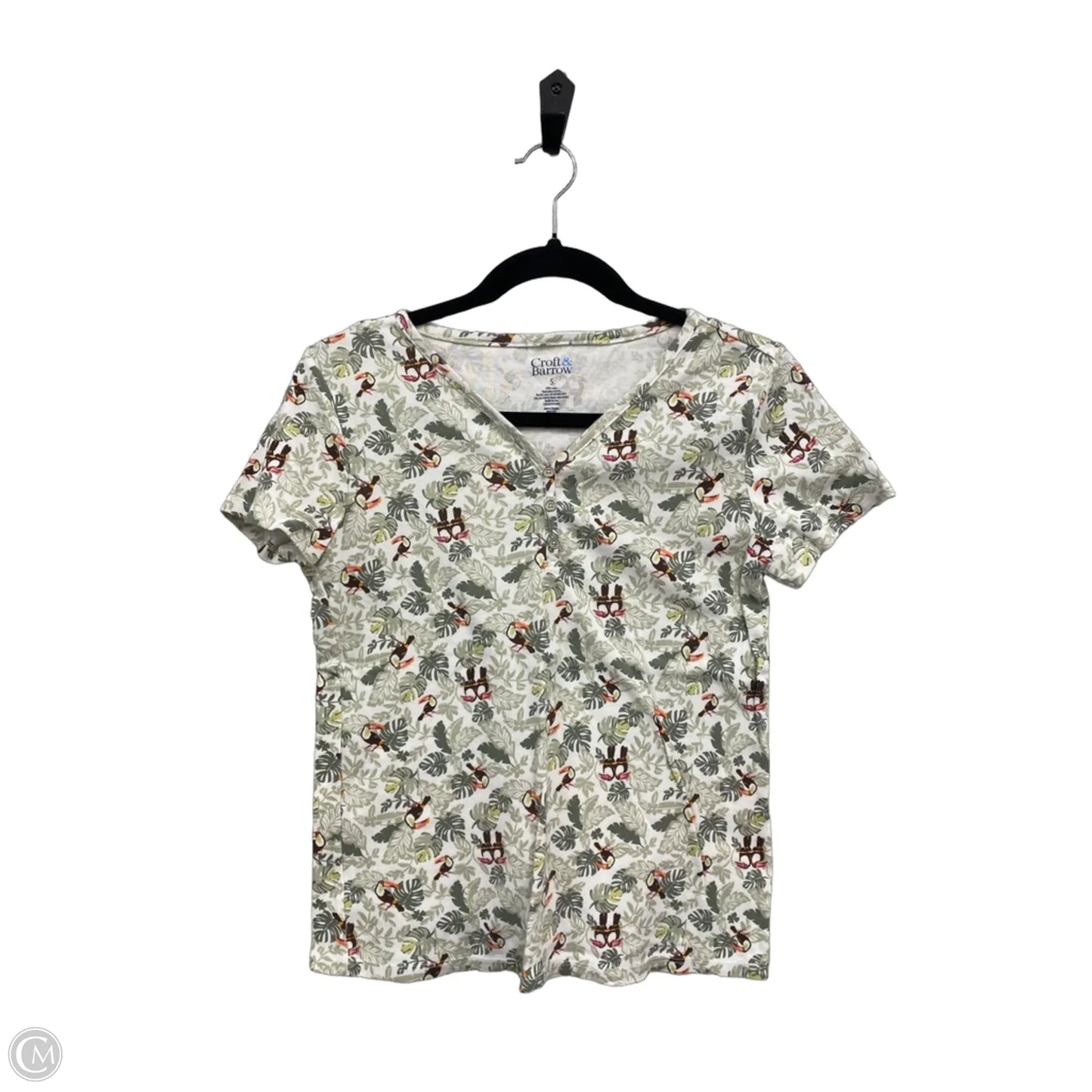 Top Short Sleeve By Croft And Barrow In Animal Print, Size: S