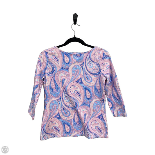 Top 3/4 Sleeve By Talbots In Paisley Print, Size: Sp