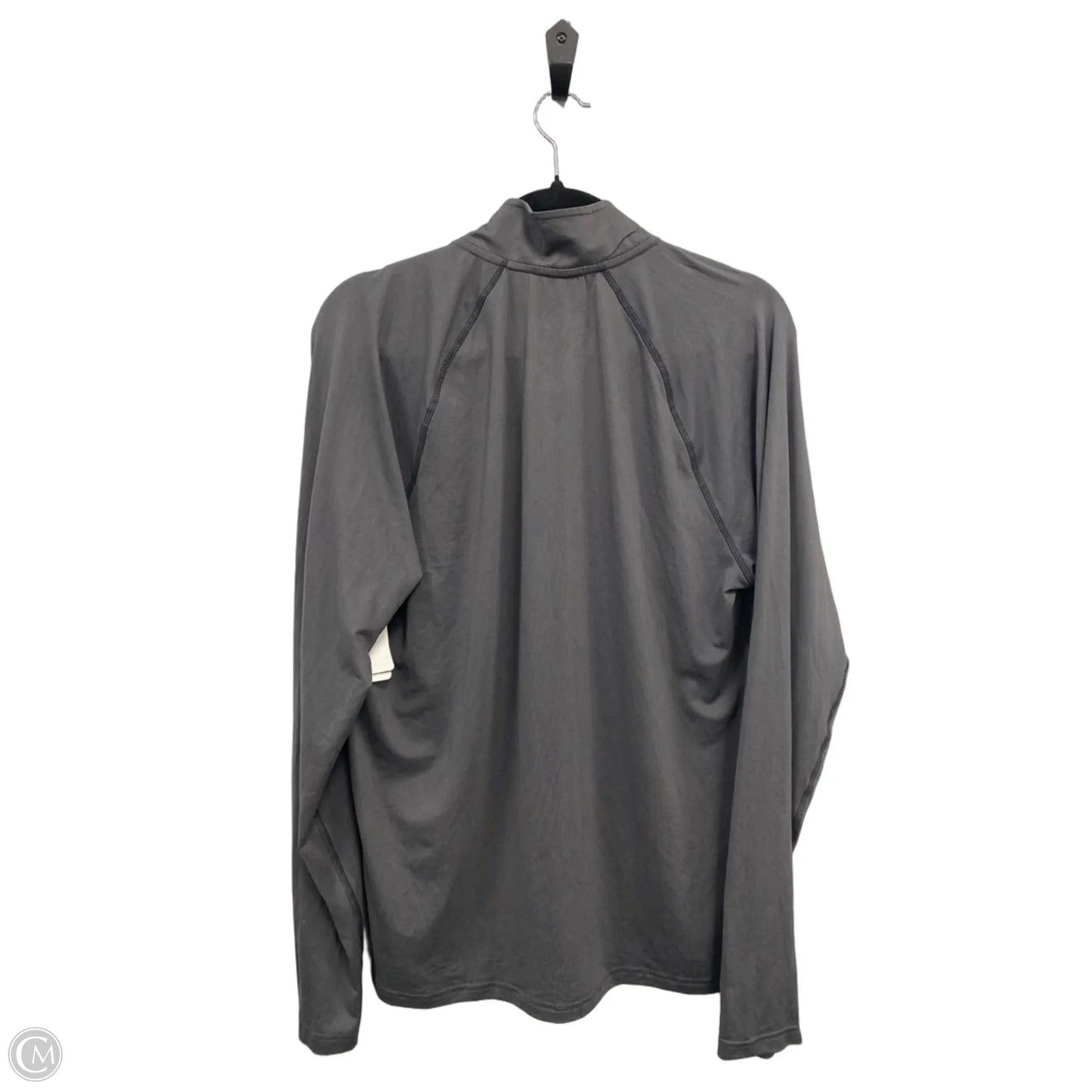 Athletic Top Long Sleeve Collar By Champion In Grey, Size: M