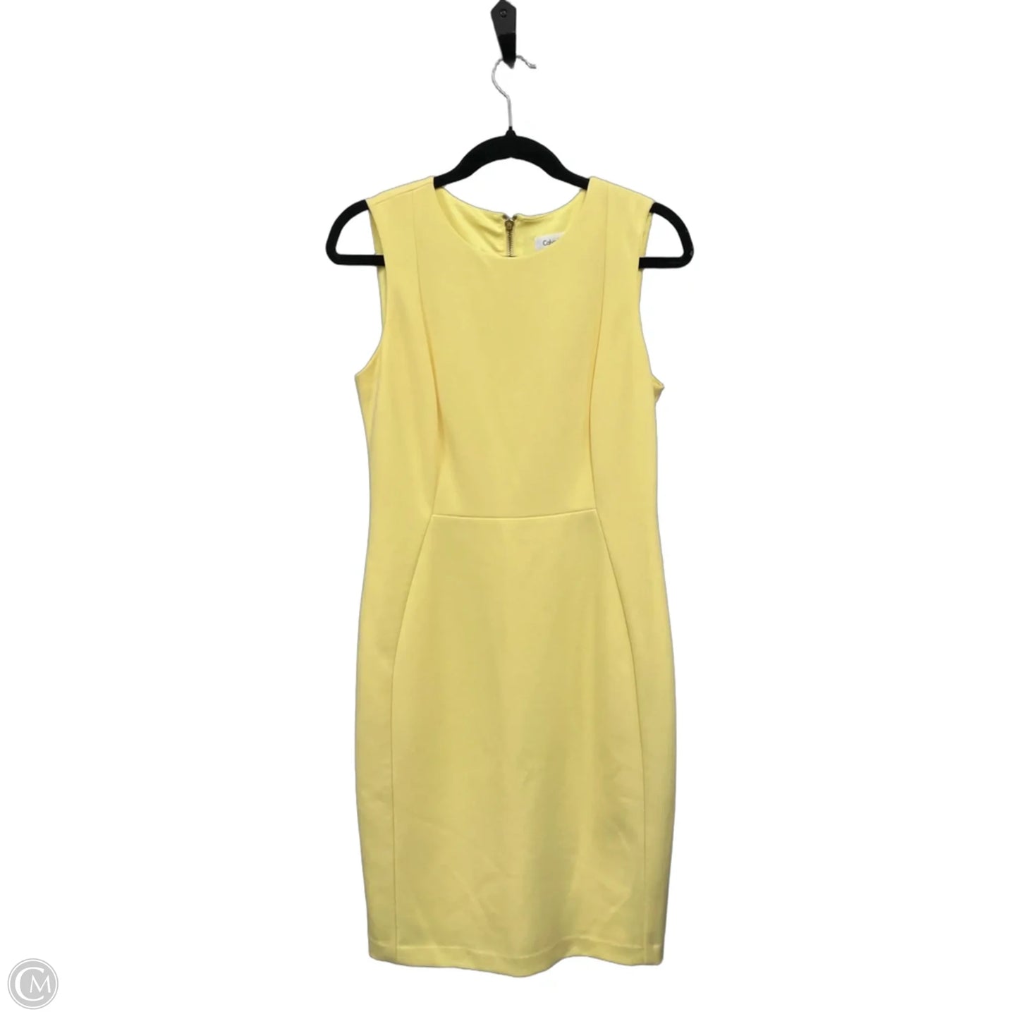 Dress Casual Midi By Calvin Klein In Yellow, Size: 8