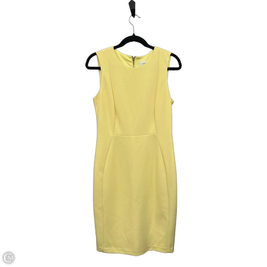 Dress Casual Midi By Calvin Klein In Yellow, Size: 8