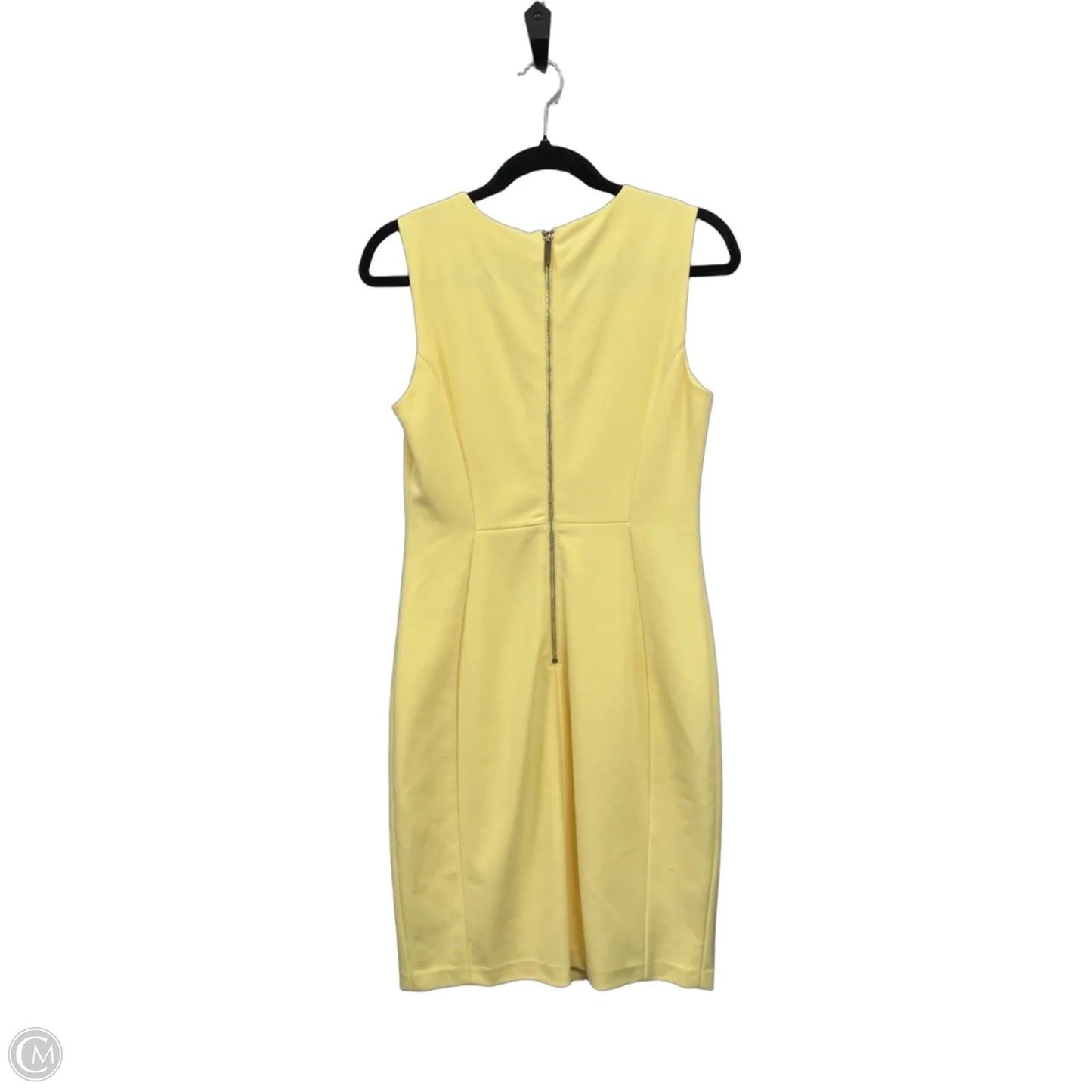 Dress Casual Midi By Calvin Klein In Yellow, Size: 8