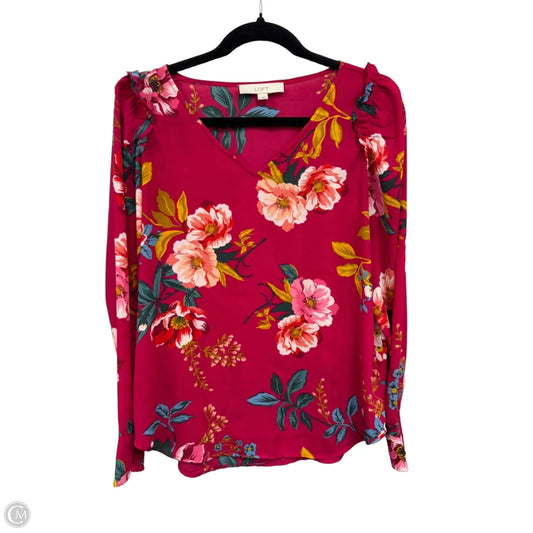 Top Long Sleeve By Loft In Floral Print, Size: S