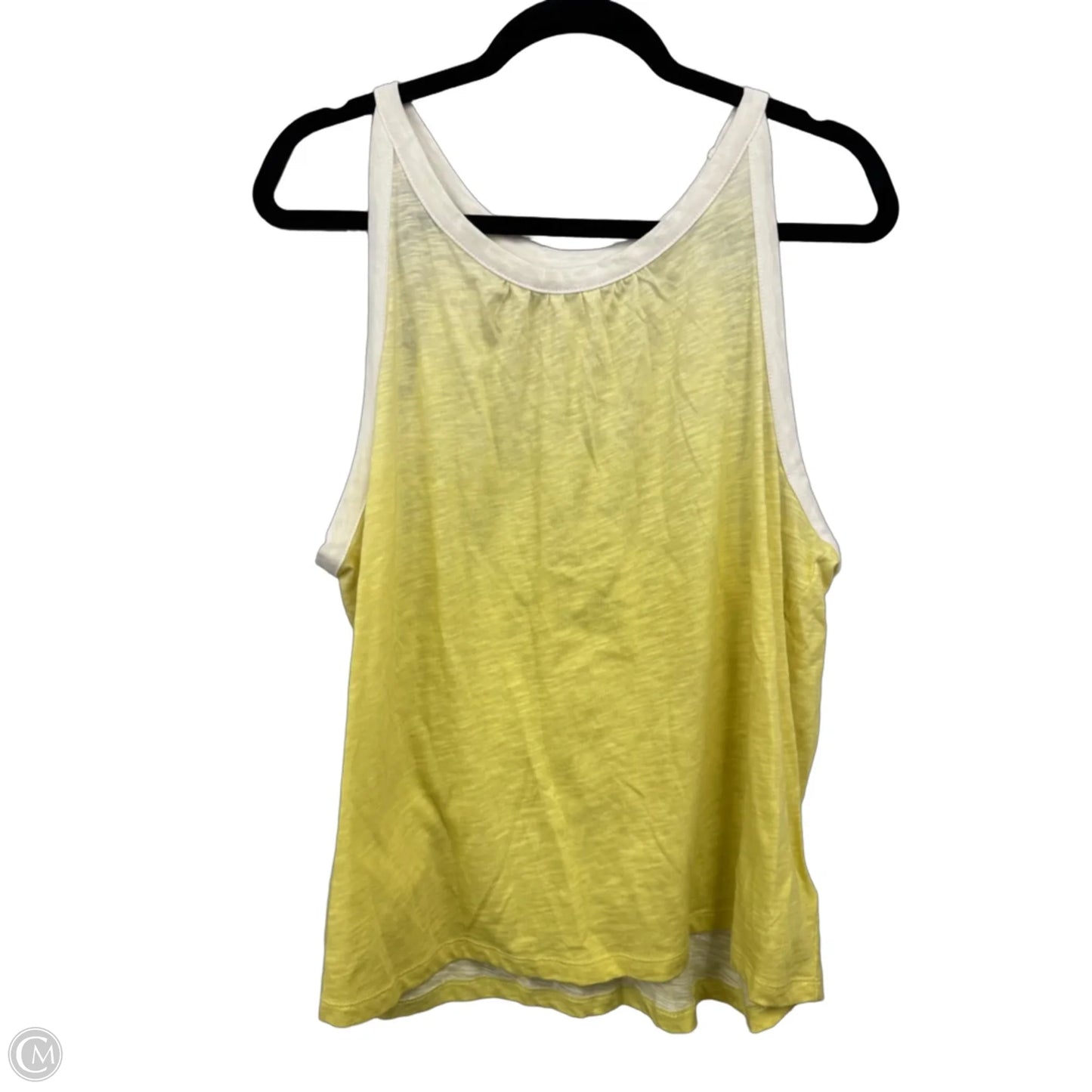 Tank Top By H For Halston In White & Yellow, Size: Xl