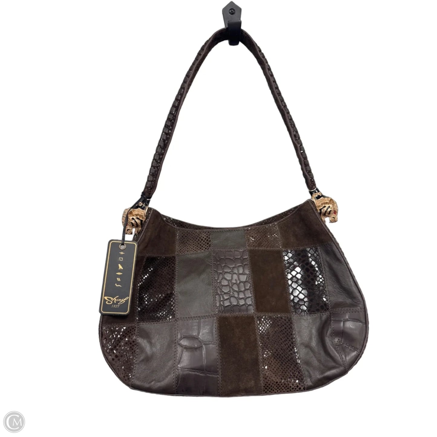 Handbag Leather By Sharif, Size: Medium