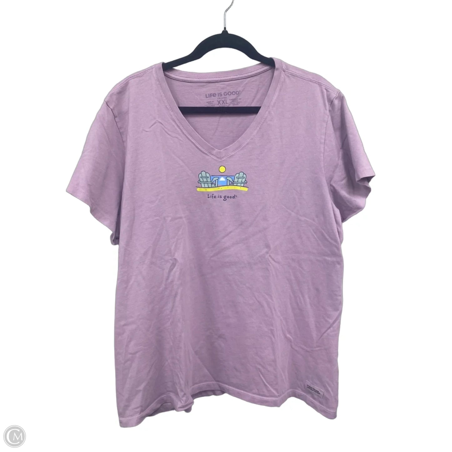Top Short Sleeve Basic By Life Is Good In Purple, Size: Xxl